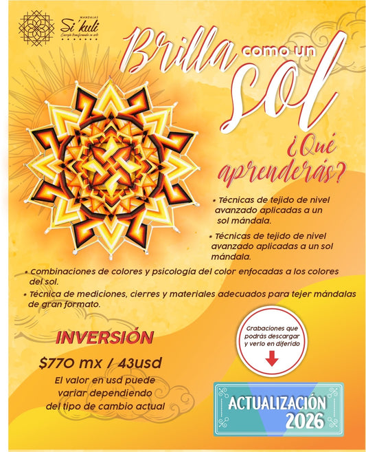 Brilla como un Sol – Curso de Mandala Solar formato 60cm